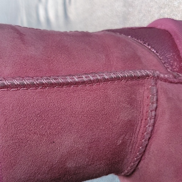 UGG Australia Pink Glitz Boots Metallic Sparkle Heels Shearling Lining Size:6 - Picture 12 of 12